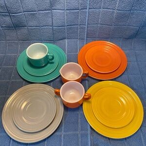 Little Hostess Childs tea set. Hazel Atlas. Replacement pieces of Moderntone.